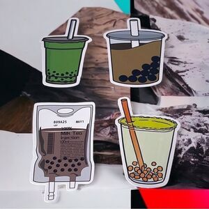 NWT Wool + Pepper Co. Boba Milk Tea Sticker Pack (4 stickers)